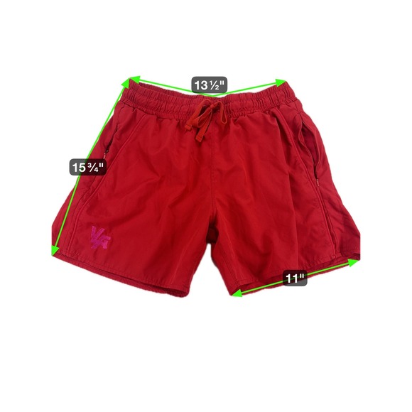 Young‎ LA Men's Red Athletic Gym Running Shorts Zipper Pockets Mesh XL - Picture 7 of 8